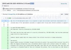 漏洞利用接踵而至:Apache為Log4j發(fā)布2.17.0新版補(bǔ)丁修復(fù)
